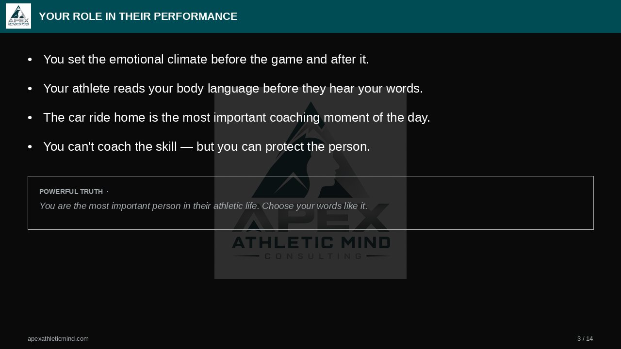 Raising a Confident Athlete — sample slide preview